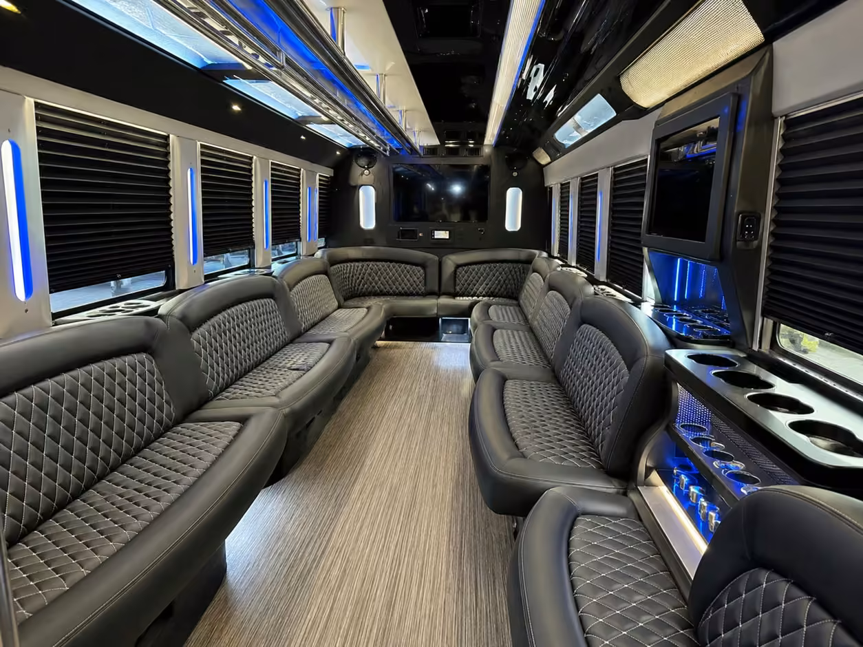 25 passenger party bus interior